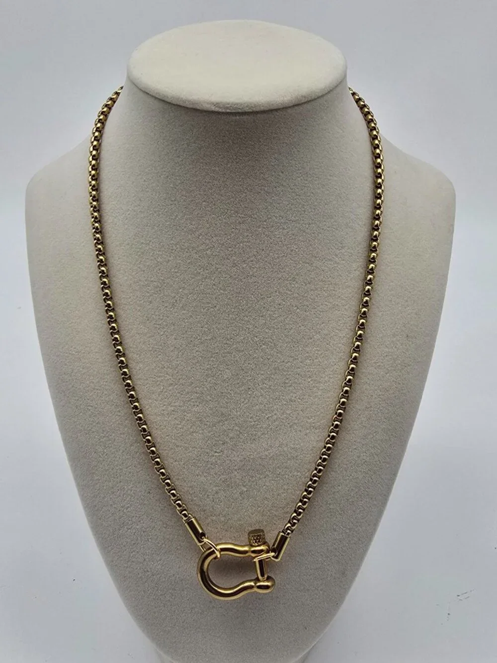 Horse Show Style Stainless Steel Chain with Authentic Louis Vuitton Padlock